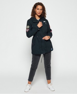 Superdry Pacific Patch Parka Női Kabát Sötétkék | GYKIV9307